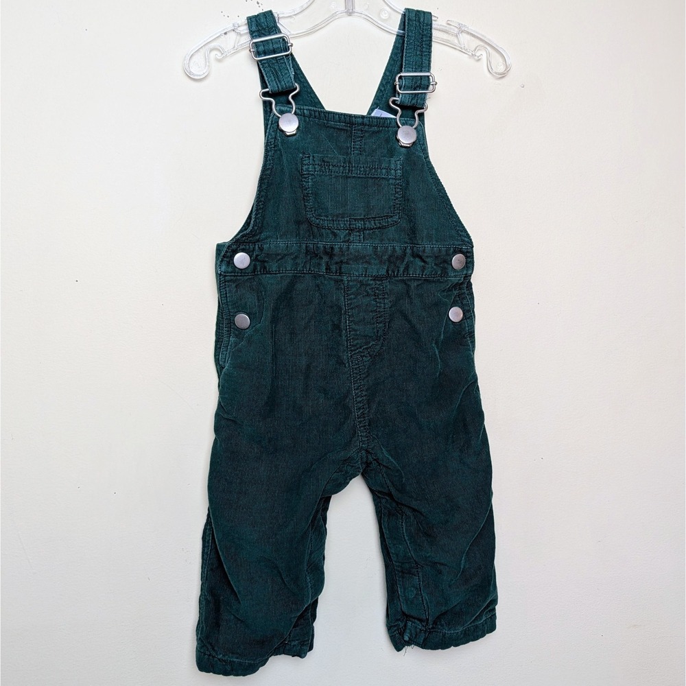Hanna Andersson Green Corduroy Bib Overalls Infant Size 12-18 Months